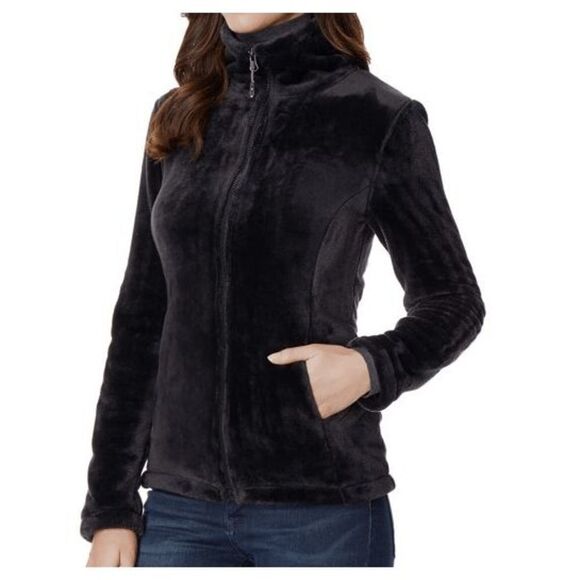 Plush Faux Fur Full Zip Jacket Black XL | 32 Degrees - Picture 3 of 9